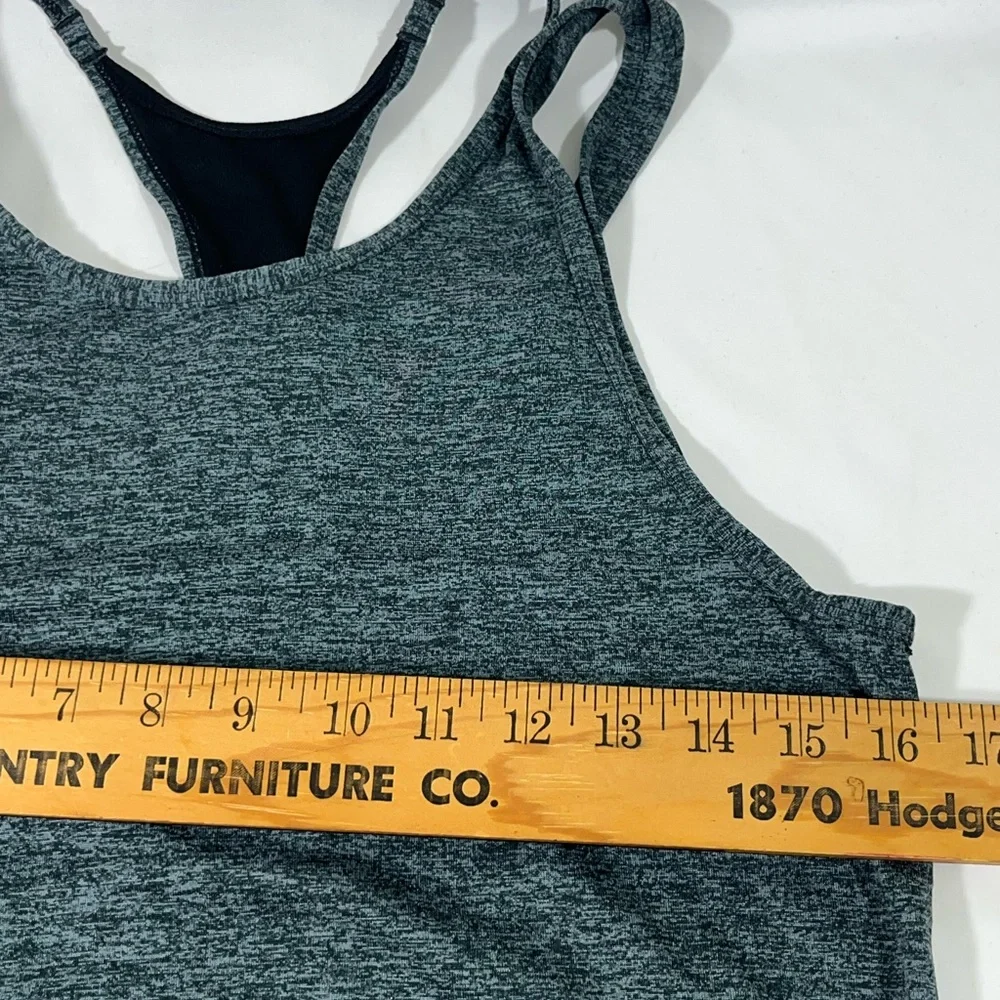 NIKE DRI FIT ACTIVEWEAR TANK WOMEN S GREEN GRAY W/BACK MESH INSET GRAY COLOR A45